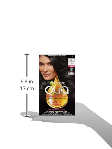 Garnier Hair Color Olia Ammonia-Free Brilliant Color Oil-Rich Permanent Hair Dye, 2.11 Platinum Black, 1 Count (Packaging May Vary) (Pack of 2)