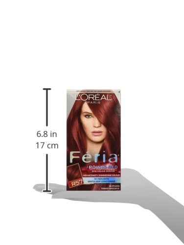 L'Oreal Paris Feria Multi-Faceted Shimmering Permanent Hair Color, R57 Cherry Crush (Intense Medium Auburn), Pack of 2 Hair Dye Kit
