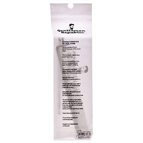 Gentlemen Republic Cutting Comb Men 1 Pc (I0110209) – Made with Carbon Ceramic Material, Lightweight Anti-Slide, Heat Resistant Up to 230°C / 450°F for Professionals & Stylist