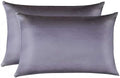 100% Mulberry Silk Pillowcases Set of 2 for Hair and Skin and Super Soft and Breathable King Size Nature Silk Pillowcases (King, Gray)