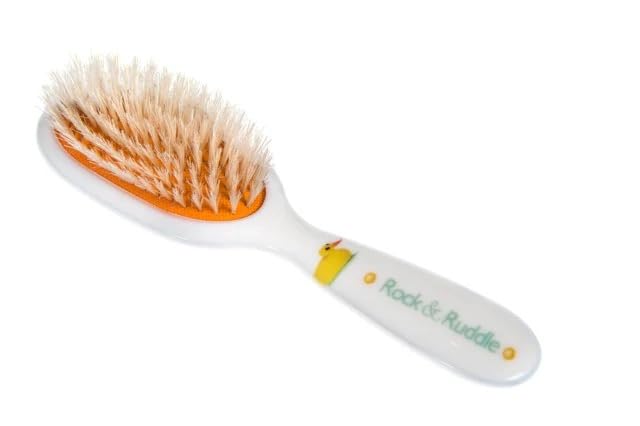 Rock & Ruddle Natural Mixed Boar Bristle Hair Brush for Women and Kids (Small/Travel Size, 17.5cm) - Perfect for Wet or Dry Hair, Detangling Smoothing Blowdrying - Made in UK - Ducks