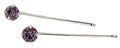 L. Erickson Little Gem Bobby Pin Pair - Tanzanite/Silver