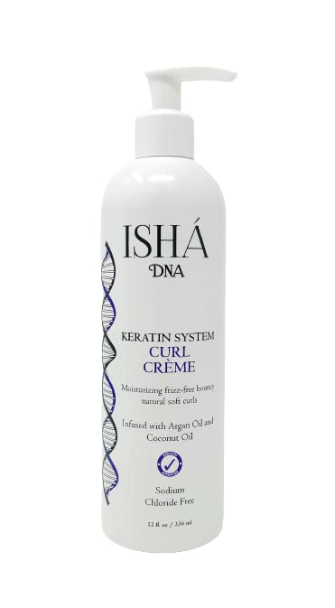 Keratin System Curl Creme - Infused with Argan Oil and Coconut Oil - Moisturizing Frizz Free Bouncy Natural Soft Curls - Curling Cream For Wavy and Curly Hair - Sulfate Free