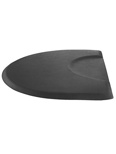 Buy-Rite 3' x 4' Extra-Thick 1" No-Fatigue Salon Floor Pad for Professional Salons & Barbershops, Super Soft Semicircle with Chair Indentation, Puncture-Proof, Anti-Fatigue Design, Black, SHP-SS3040C1