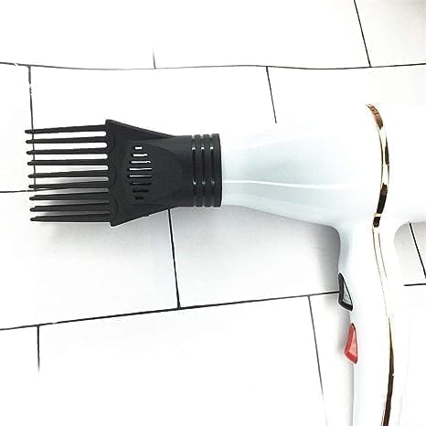 Universal Black Hair Dryer Comb Nozzle, Professional Salon Styling Attachment for Straightening and Detangling, Fine and Curly Natural Hair