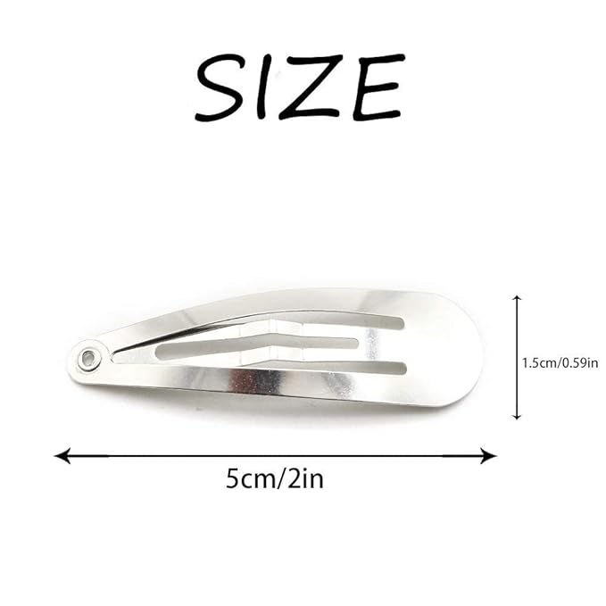 Dofash 12PCS Snap Hair Clips For Women-Non Slip & Metal Hair Barrettes, 5cm 2'' Small Clips For Thin & Fine Hair,Silver
