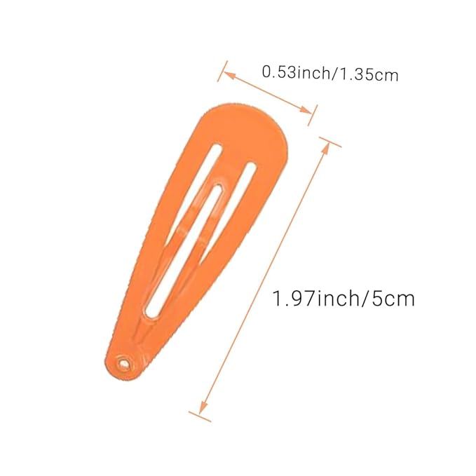 2 Inch Orange Hair Clips Barrettes Metal Snap Clips for Women Durable Water Drop Ideal Hair Accessories for Hairdressing Wedding and Everyday Use 20 pcs
