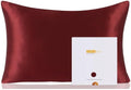 ZIMASILK 100% Pure Mulberry Silk Pillowcase for Hair and Skin Health,Soft and Smooth,Both Sides Premium Grade 6A Silk,600 Thread Count,with Hidden Zipper,1pc (Queen 20''x30'',Burgundy)