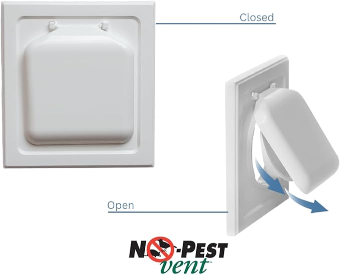 No-Pest Vent 6" Dual Door Exhaust Vent Cover – Outdoor Vent Cap for Bathroom Fans & Range Hoods – Pest Proof, Energy Efficient, Not for Dryer Use (Brown, 6 inch W/O Duct Tube)