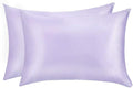 100% Mulberry Silk Pillowcases Set of 2 for Hair and Skin and Super Soft and Breathable King Size Nature Silk Pillowcases (King, Light Purple)