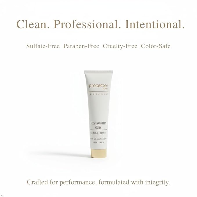 Pro-tector Keratin Complex Cream, Silk Protein + Pro Vitamin B5, Leave-In Smoothing & Repair Treatment for Dry, Frizzy or Damaged Hair, Professional Anti-Frizz Shine, 110 mL / 3.9 fl oz