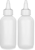 BRIGHTFROM Twist Top Applicator Bottles, Squeeze 4 OZ Empty Plastic Bottles, Refillable, Open/Close Nozzle - Multi Purpose (Pack of 2)