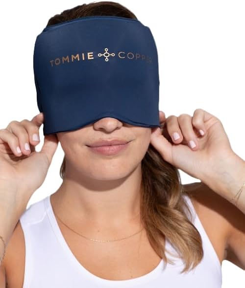 Tommie Copper BetterICE Head Wrap – Cold Compression Cap, Soft & Flexible Gel Ice Technology - One Size