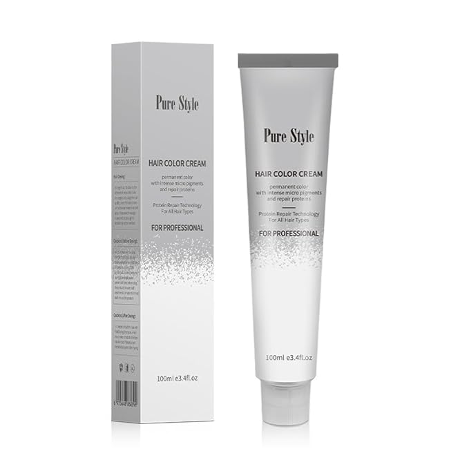 PureStyle 100g Professional Permanent Hair Color Dye Cream Ammonia Free, Long Lasting Brown Red Color, Natural Shine, For All Hair Types Easy At Home Application (S5/45 Brown Red)