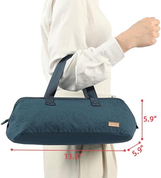 NISHEL Hair Tools Travel Carrying Bag, Portable Hair Air Wrap Dryer Case, Hair Dryer/Curling Iron/Airstraight Attachment Organizer, Lake-Blue