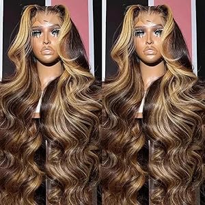 AMIRTY 250 Density 30 Inch 360 Lace Front Wigs Human Hair Honey Blonde Body Wave Lace Front Wigs with BabyHair Full 360 Glueless HD Transparent Lace Front Human Hair Wigs for women