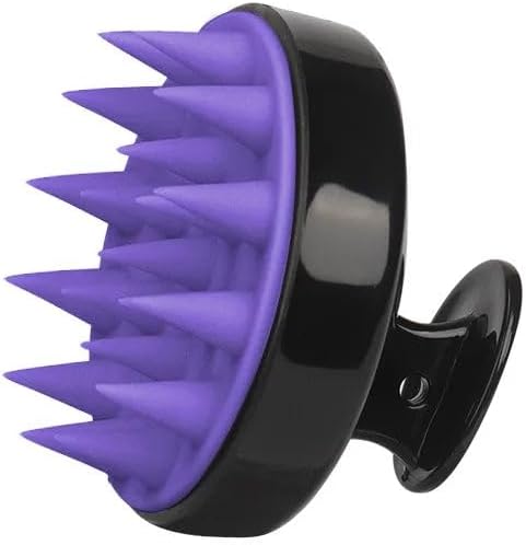 Silicone Scalp Massager for Hair Growth – Shampoo Brush for Shower, Dandruff & Dry Scalp Relief – Soft Silicone Hair Scrubber Black