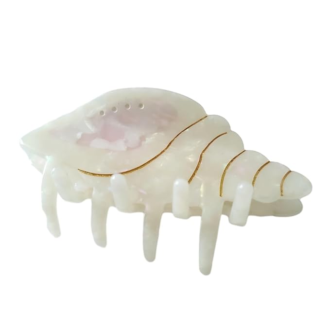 Spiral Conch Claw Clip,Acetate Hair Clips,Small Claw Clips for Women,White
