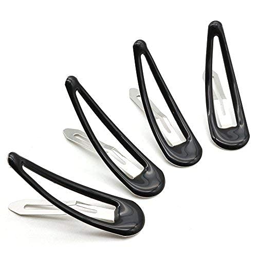 Dofash 5CM/2IN Epoxy Snap Hair Clips Metal Grips Tortie Accessories For Women (Epoxy Black)