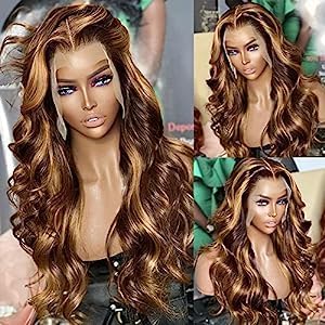 AMIRTY 250 Density 360 Lace Front Wigs Human Hair Pre Plucked Honey Blonde Body Wave Lace Front Wigs with Baby Hair Full 360 Glueless HD Transparent Lace Front Wigs for women