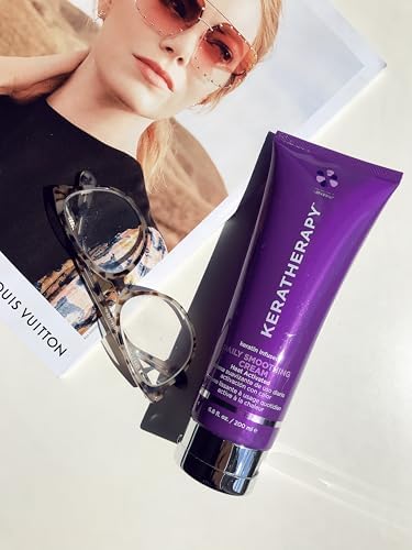 KERATHERAPY Daily Smoothing Cream, 6.8 fl. oz., 200 ml - Keratin Infused Smoothing Cream for Blowouts with Collagen, Jojoba Oil, Wheat & Argan Oil