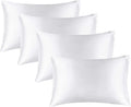 BEDELITE Satin Pillowcase for Hair and Skin, Super Soft Similar to Silk Pillow Cases 4 Pack with Envelope Closure, Cooling Pillowcases for Women Men (20"x36" King Size, White)