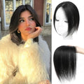 Amchoice Hair Toppers for Women Real Human Hair, Bangs Hair Clip 360° 3D Cover Bangs, Human Hair Toppers for Women Daily(Black, 3D Side Bangss (5 * 9))