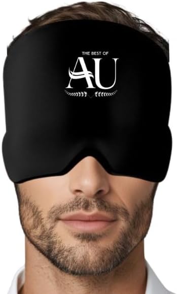 Migraine Relief Cap Ice Headache Hat – Hot & Cold Gel Therapy for Migraines, Tension & Sinus Pressure – 360° Cooling & Heating Headache Ice Pack for Men & Women (Black)
