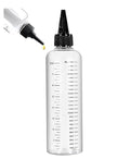1 Pc Transparent Refillable Bottle for Hair Oil, Hair Oil Container for Scalp,Applicator Squirt Bottles for Liquids,16.9oz 500ml Plastic Squeeze Bottles With Clear Graduated Scale and Twist Top Cap