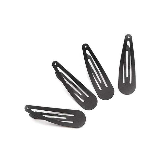 Dofash 12PCS Snap Hair Clips For Women-Non Slip & Metal Hair Barrettes, 5cm 2'' Small Clips For Thin & Fine Hair, Matte finished black