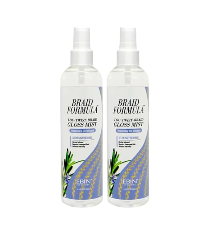 BRAID FORMULA LOC. TWIST. Anti Itch Braid Spray – HYDRATING (8oz / 250mL) Lightweight Spray with Aloe for Shine, Moisture, and Protective Hairstyle Care – Gift Set (2 Items)