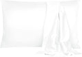 uxcell 2 Pack Silk Satin Pillowcase for Hair and Skin, Cool, Silky, Soft Breathable Pillow Cases King Size 20x36 Inch Sateen Pillowcase Snow White with Envelope Closure