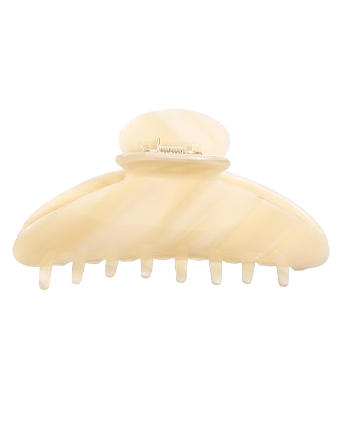HAIMEIKANG Large Acetate 4 Inch Hair Claw Clip for Women - French Style Hair Claws for Thick Hair with Non-Slip Teeth, Hair Accessories for Updos, Buns & Ponytails