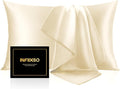 INFIIXSO Mulberry Silk Pillow Case King Size, Silk Pillowcase with Hidden Zipper 20"x36", Extraordinary Smooth and Soft Pillow Cases for Hair and Skin(Ivory, 1 Pack)