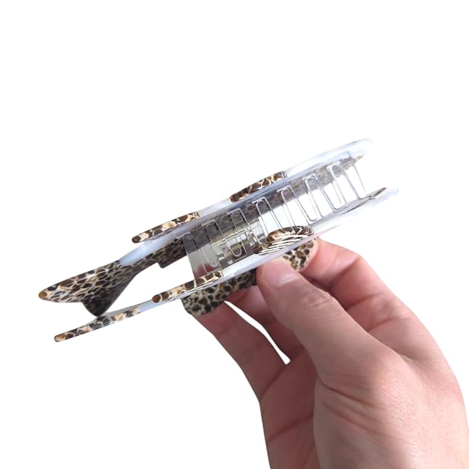 Novelty Grouper Fish Hair Clips,Cute Acetate Hair Clip,Big Claw Clips for Women,Beige