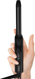 FARERY 1/2 Inch Ceramic Mini Hair Curler with 3 Adjustable Temp, 100-240V Dual Voltage, Travel Curling Iron for Short Hair, Auto-Off, Infused with Keratin & Argan Oil, Include Storage Bag, Black