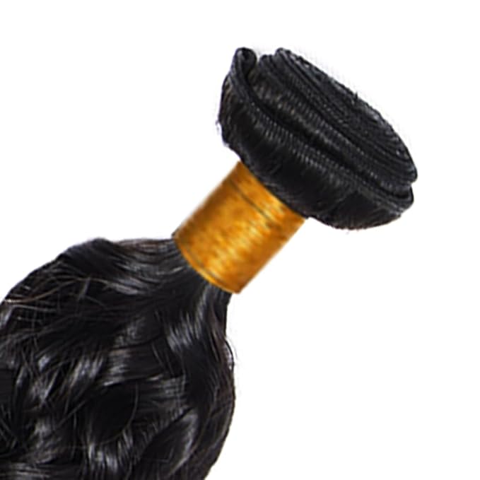 Bundles Human Hair Color 1B Water Wave Bundles Niegmeag Brazilian Virgin Remy Hair 1 Bundle 18 Inch Natural Black Wet and Wavy Bundle Double Weft Hair Weave