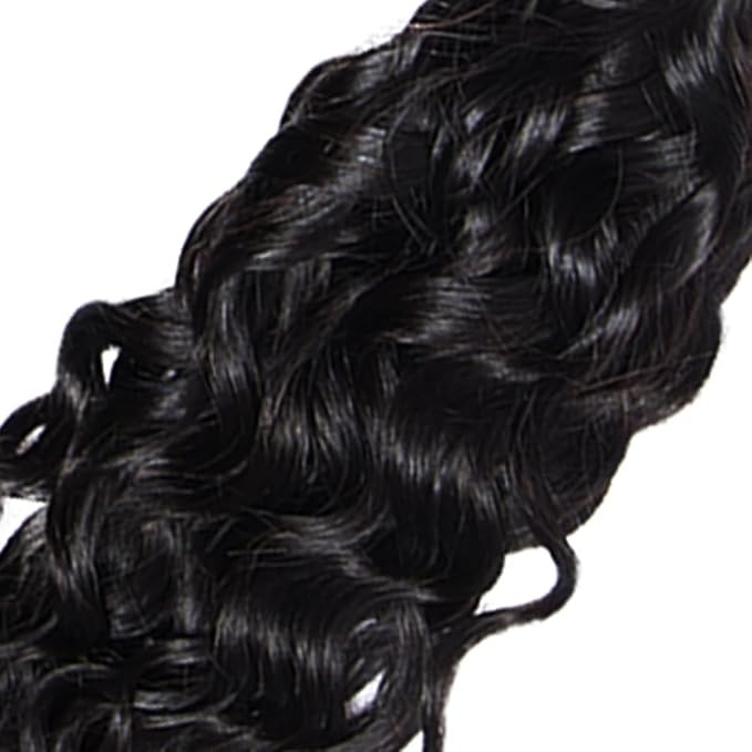 Bundles Human Hair Natural Black Water Wave Bundles 26 Inch Niegmeag Grade 8A Peruvian Virgin Hair Extensions Double Weft Color 1B Wet and Wavy Bundle