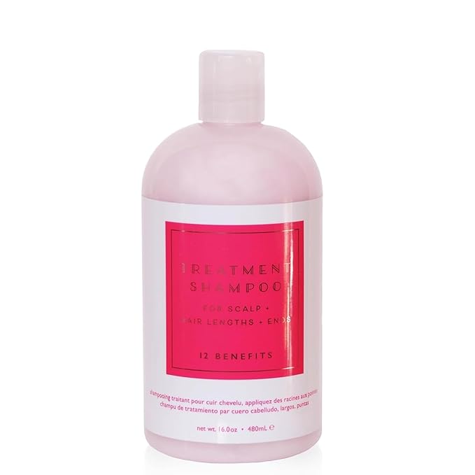 12 Benefits Treatment Shampoo – Hydrating Scalp Treatment, Gentle, Effective Cleanse, Sulfate-Free Shampoo for Dry, Damaged, and Color-Treated Hair, 16 Fl Oz (480 ML)