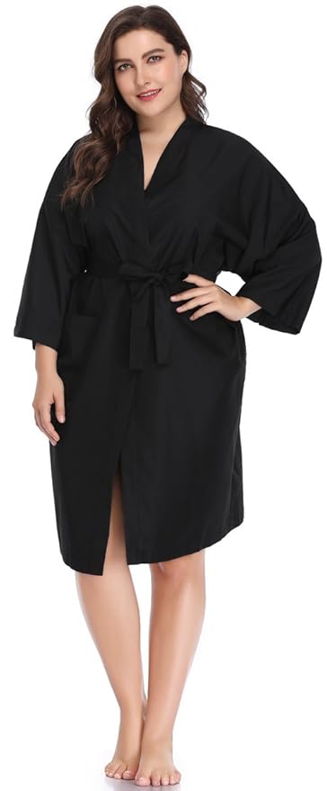 PERFEHAIR Salon Robes Smock for Clients, Hair Salon Client Gown Cape, Black