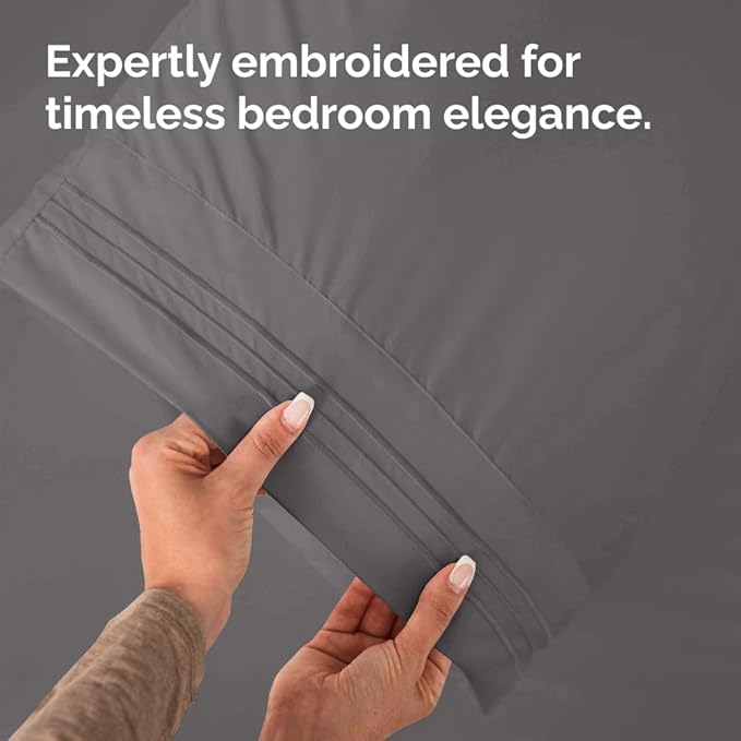 King Pillow Cases Set of 6 - Ultra Soft Hotel Quality Pillowcase Covers - Comfy. Cozy & Wrinkle Free - Shrink, Stain and Fade Resistant - Machine Washable Pillow Protectors - 6 Piece Set - Dark Grey
