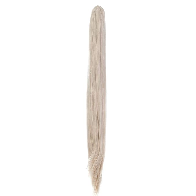 SWACC 28-Inch Long Straight Claw Clip Ponytail Extensions Synthetic Hair Extensions Ponytail Jaw Clip Hair Pieces for Women (Platinum Blonde)