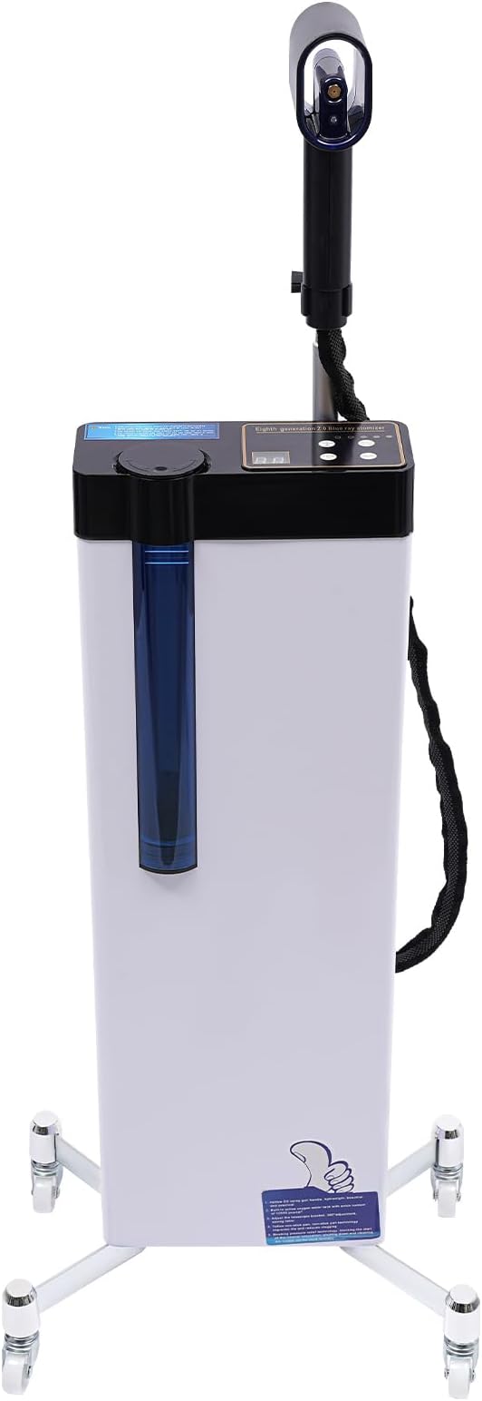 Nano Hair Steamer for Hairdressing Care 3-In-1 Nano Scale Spray Negative Ion Blue Light Intelligent Heating for Hair Scalp Care, 5 Gears, Removable Nozzle, 360° Telescopic Bracket, Height Adjustable