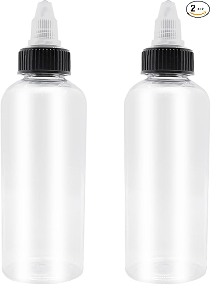 2 Pcs 16oz Dispensing Bottles, Plastic Squeeze Bottles with Twist Top Cap