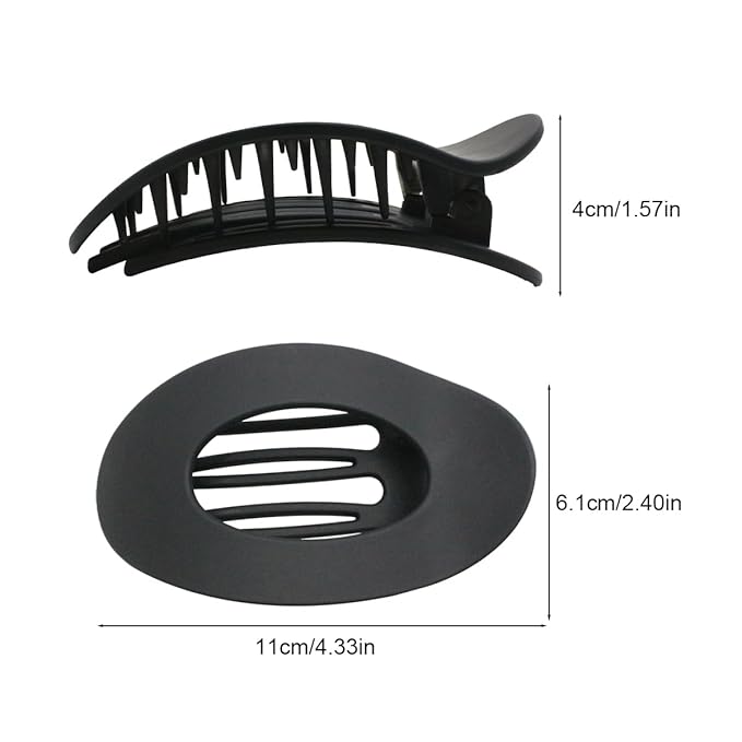 Flat Hair Clips for Women - 4 Pack Matte Lay Flat Claw Clips, Non-Slip Strong Hold Duckbill Clips for Thick/Thin Hair, Neutral Color Hair Accessories for Daily Styling