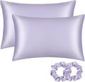 ALASKA BEAR Silk Pillowcase for Hair and Skin, Set of 2 Pure Genuine 22 Momme Mulberry Silk Pillow Cases Standard Size for Bliss Sleep Better Than Poly Satin, Zipper Closure(2pc, Lavender)