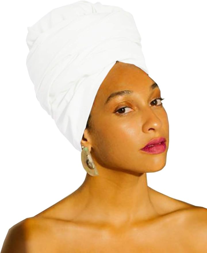 Harewom Head Wraps for Black Women Stretch Head Scarf Long African Hair Wraps Turban Headwraps Jersey Headbands