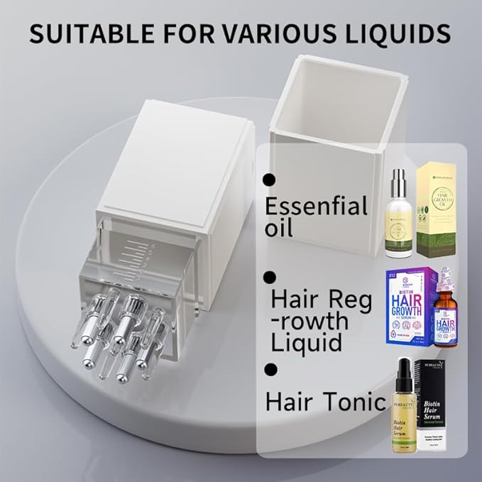 Scalp Applicator Comb, Hair Oil Serum Liquid Guiding Comb, Scalp Massager for Hair Growth (White)