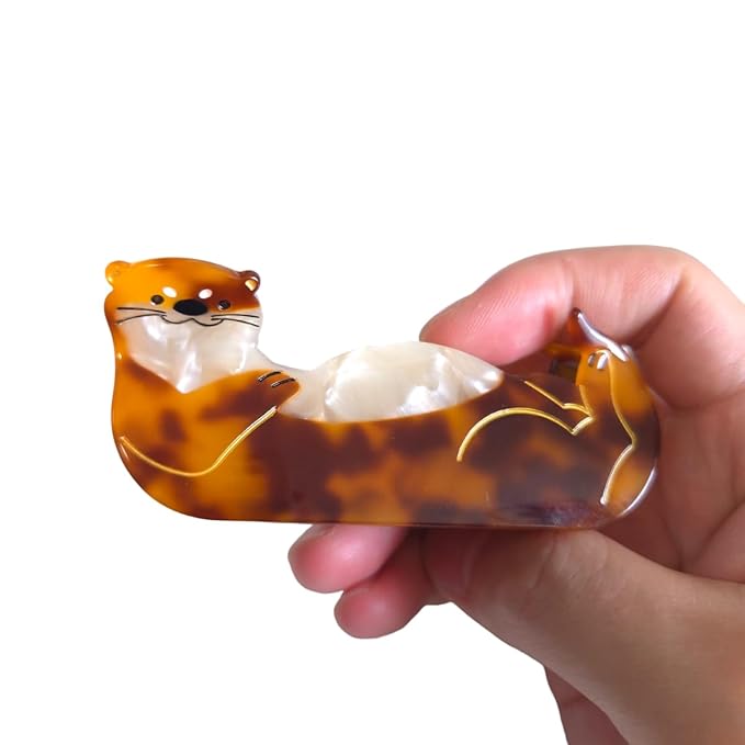 Novelty Aquatic Animals Hair Clips,Sea Otter Hair Clip,Cellulose Acetate Hair Clips,Big Claw Clips for Women