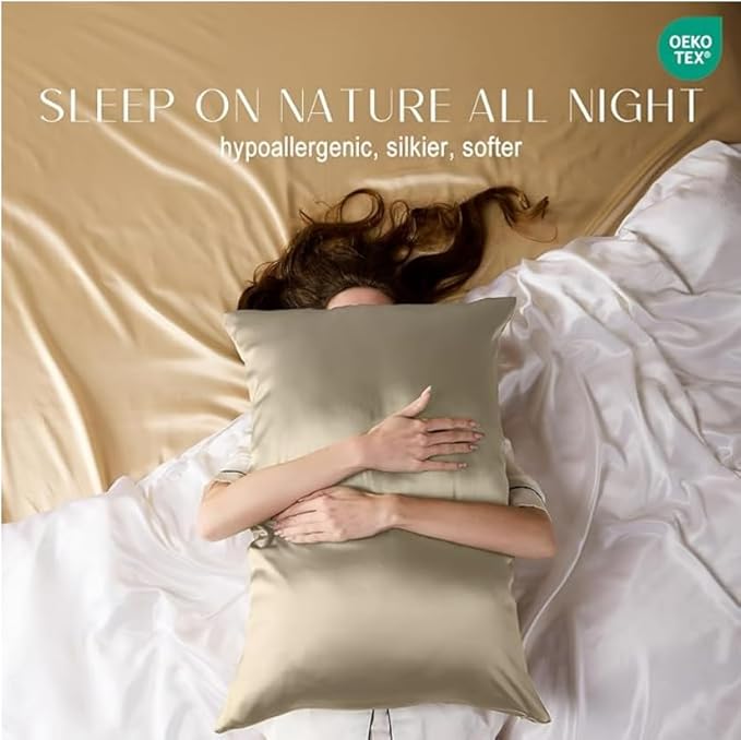 ZIMASILK 100% Pure Mulberry Silk Pillow Cases for Hair and Skin, Soft, Hypoallergenic & Smooth, Both Sides Grade 6A Silk, with Hidden Zipper, Gift for Women Men,1pc (King 20''x40'', Taupe)